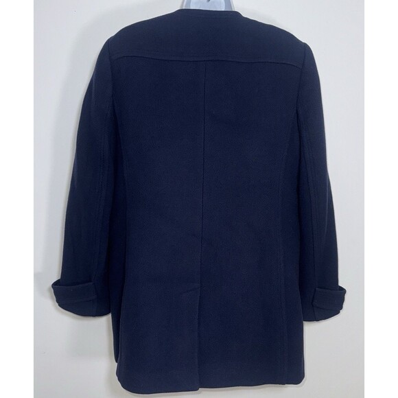 J. Crew Italian Stadium-Cloth Wool Toggle Duffle Coat Navy Size 10/ 12 G8982 - Picture 4 of 13